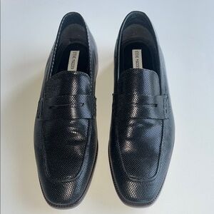 Steve Madden Black Leather Penny Loafers